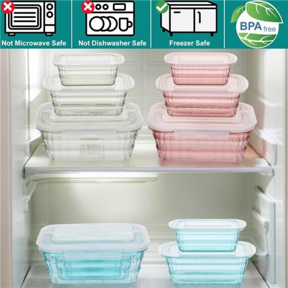 Food Storage Containers Set of 3 Meal Prep Salad Bowls BPA Free Pink To Go - Picture 6 of 7